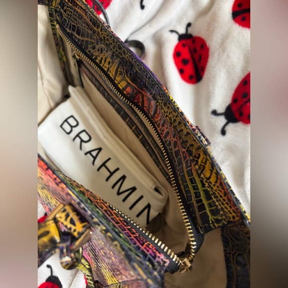 Brahmin Small Ashlee Satchel in Neon Lights Rtl $315 offering at 37% off retail - Picture 3 of 11